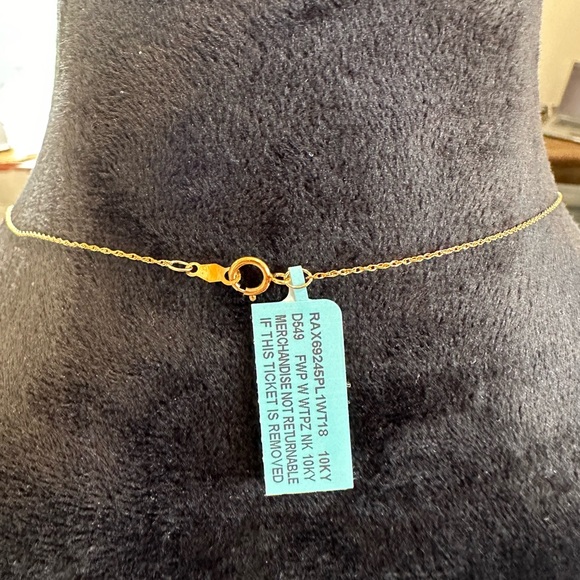 NWT Freshwater Pearl and 1/10 ct t.w White Topaz Necklace 10k Yellow Gold 18 in - Picture 8 of 11